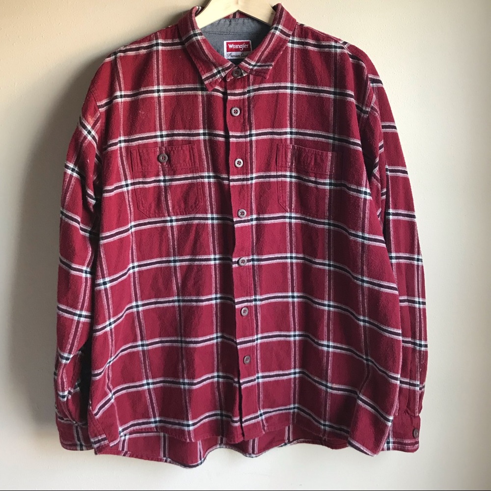 Wrangler Premium Quality Red Flannel Button Shirt